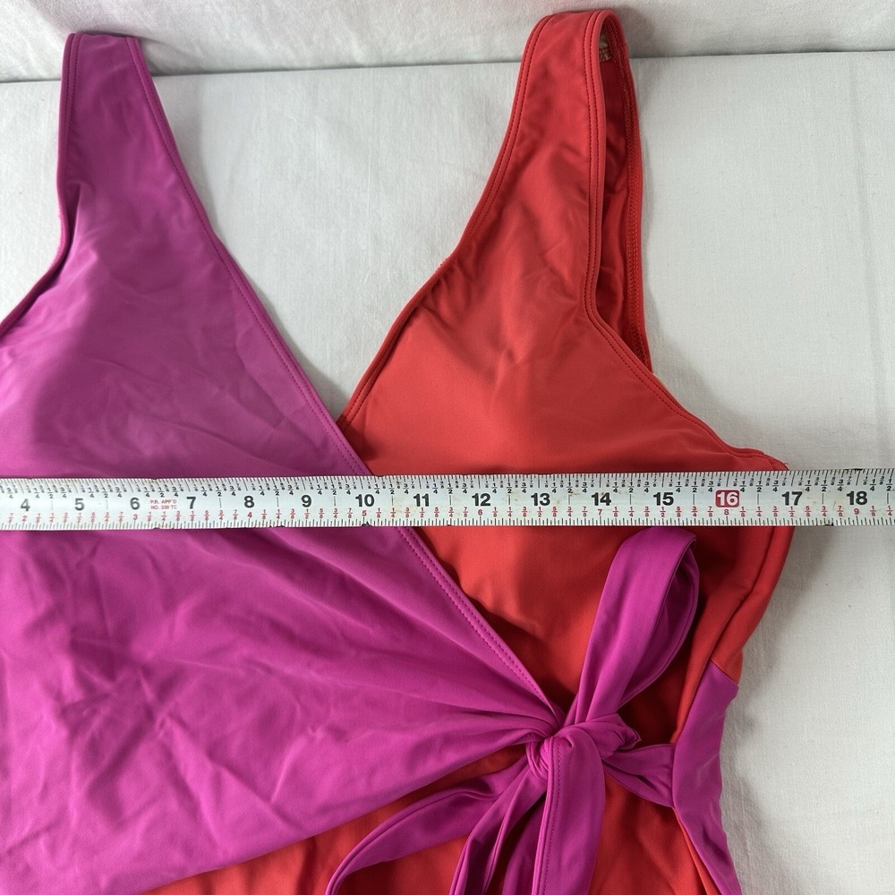 SUMMERSALT the perfect wrap one piece swimsuit in Hibiscus & Grapefruit size 18 - Picture 7 of 7